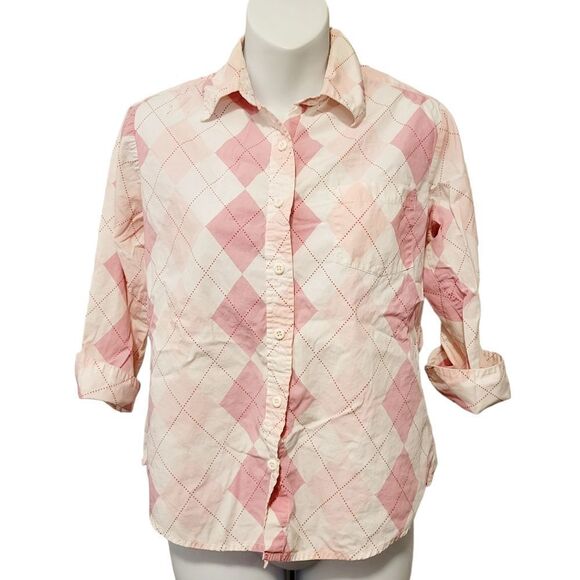 2/$20 Vintage Y2K Penmans Pink Flannel Pattern Buttons Down Shirt Size: Small - Picture 1 of 6